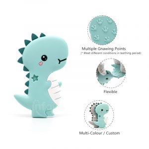 dino silicone teethers teething toys for babies