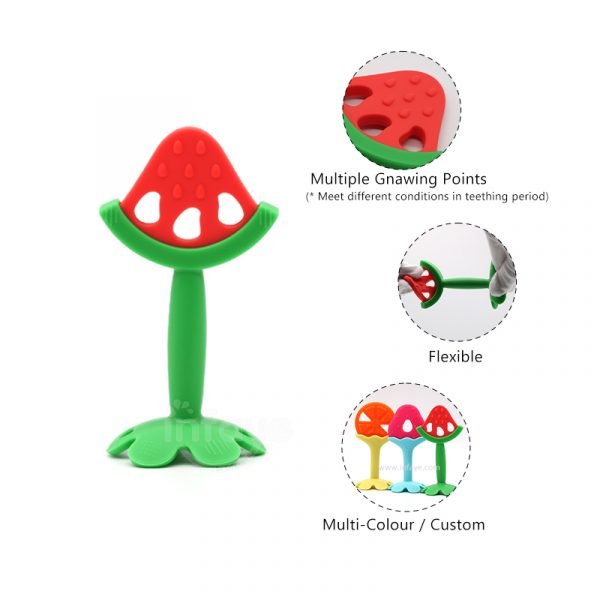 New Baby Teether Fruit Shape strawberry Silicone Safe Teething Chew Toys Infants molar stick