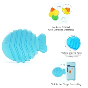 Baby Fish-Shape Freezable Water Filled Teether-rounded edges Cooling Soother for wholesale
