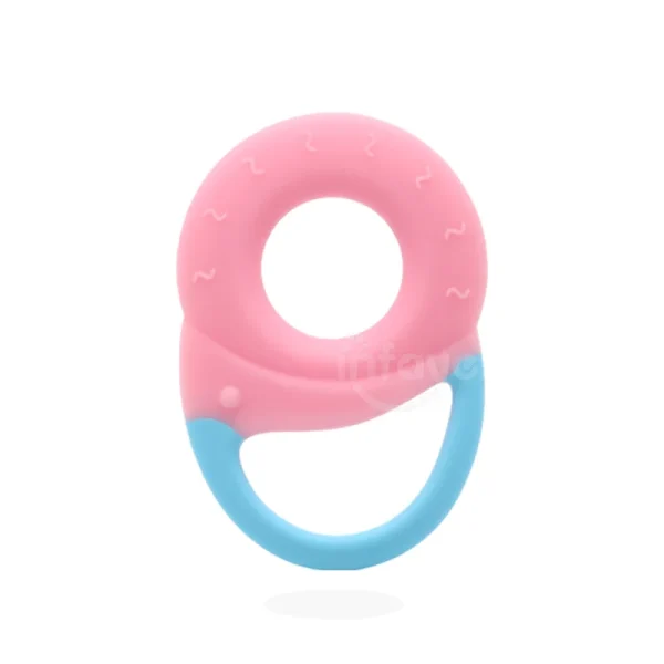 Custom Bpa Free Cute Baby Eating Training Teething ring Toy Gift Children Baby Chewing Teething Toys Silicone Teether