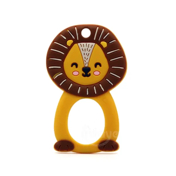 Factory Price Lion Shape Baby Teether BPA Free Silicone Teething Nursing Pacifier Teether