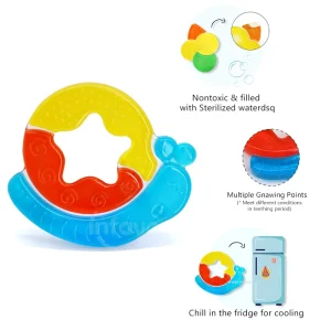 Multicolored Snail Baby Teething Toys Self-Soothing Pain Relief Soft water-filled Teether for Babies- Toddlers, Infants, Boy and Girl BPA Free