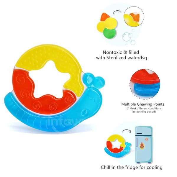 Multicolored Snail Baby Teething Toys Self-Soothing Pain Relief Soft water-filled Teether for Babies- Toddlers, Infants, Boy and Girl BPA Free