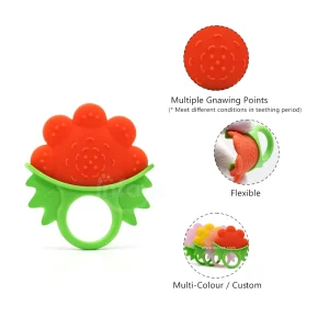 Non-toxic High quality custom made silicone baby teethers,various color