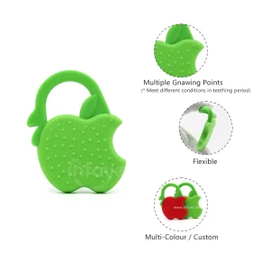 Perfect size and easy grip design for little hands silicone Apple teether,Silicone Fruit Baby Teether Toy