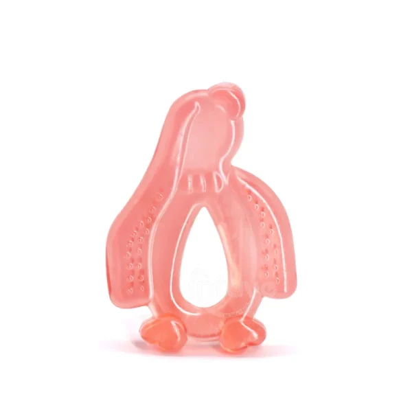 Pink Penguin Water Filled Baby Toy Teether teething gel