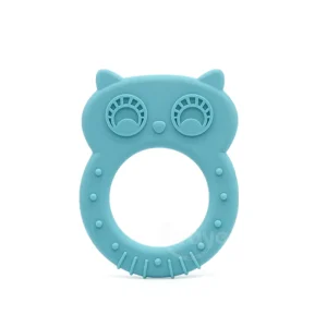 Owl Silicone teether baby chews toy - Owl, blue colour