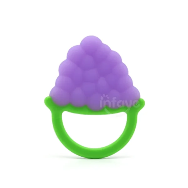 Soft silicone massager for gums Baby silicone teether toy, Grape