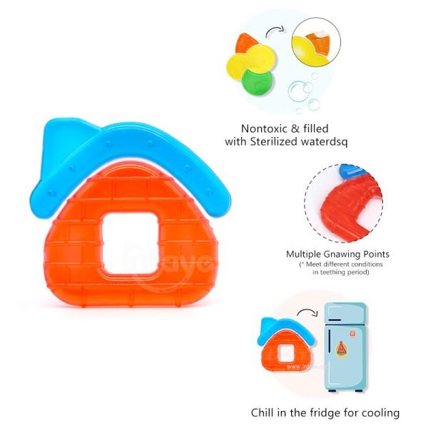 Soother housed shape water-filled Teether for babies 6-12 months- water filled teethers oral pain relief