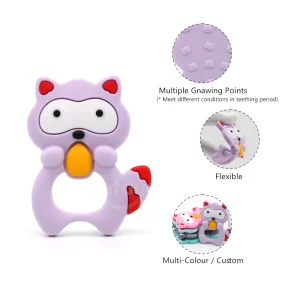 Teething Squirrel Toys Silicone Teething for Babies Silicone for Baby Teething (Purple)