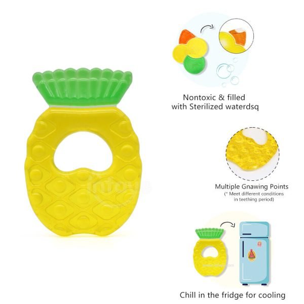 Teething Toys for Babies 0-6 Months BPA Free- Fruit Pineapple Water Teething Toys Fridge Cold Teethers for Babies, Freezer Teethers for Babies