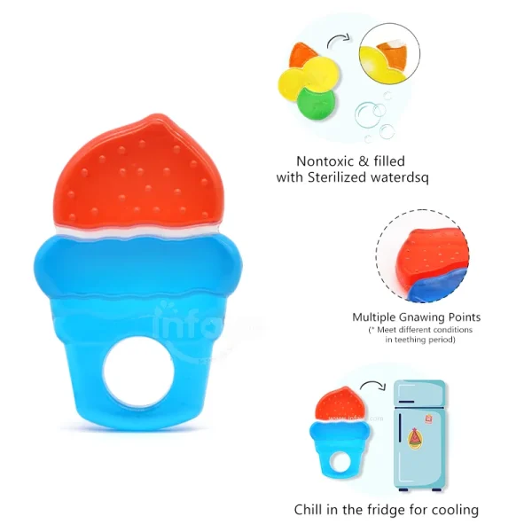 Water-Filled Teethers; icecream-Shaped Water Teethers; Cutie Coolers are Textured On Both Sides to Massage Sore Gums; Can Be Chilled in Refrigerator