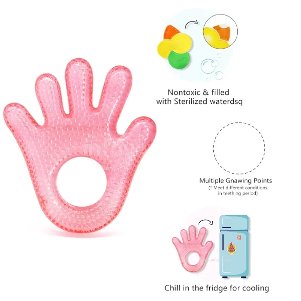 baby hand cooling teether, water teething toys, water teether