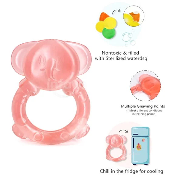bear EVA filled with purified water cool teether, silicone water filled teether
