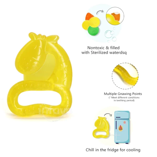 punny water teether, teether with water inside, teether water filled