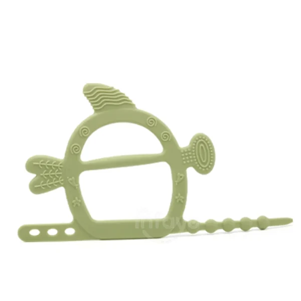 silicone Teething Toys Wristband Baby Anti-Eating Bracelet Molars Soft Silicone Gloves , green