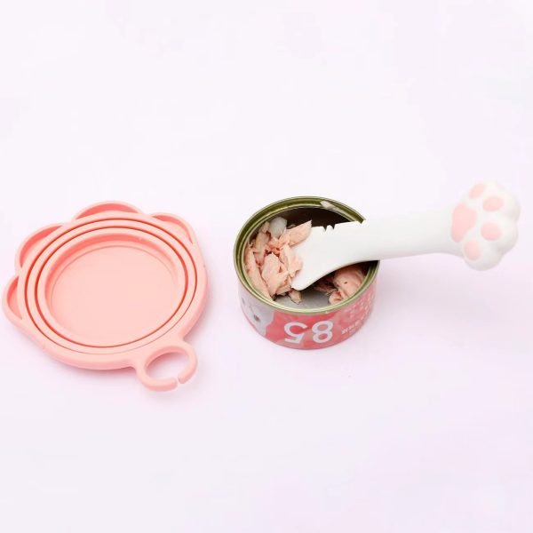 Silicone Pet Food Can Cover With Muti-functional Food Spoon For Food Storage