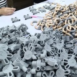 Wooden Silicone Ring Teethers Production